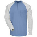 Long Sleeve Color-Block Tagless Henley Shirt-Excel FR